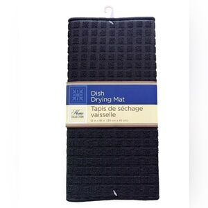 Home Collection Dish Drying Mats, Black, 12" x 18", 2 Pack